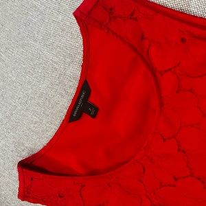 Banana Republic - red cotton dress with floral patterns